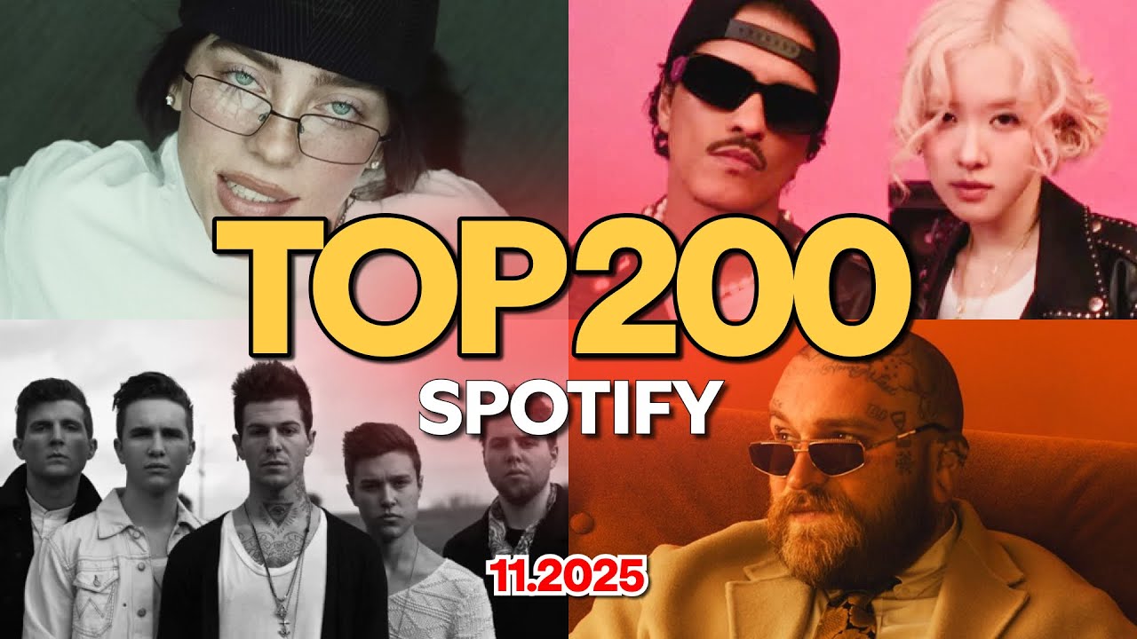 Топ-200 самых прослушиваемых песен в мире на Spotify | Ноябрь 2025 | Global Top 200
