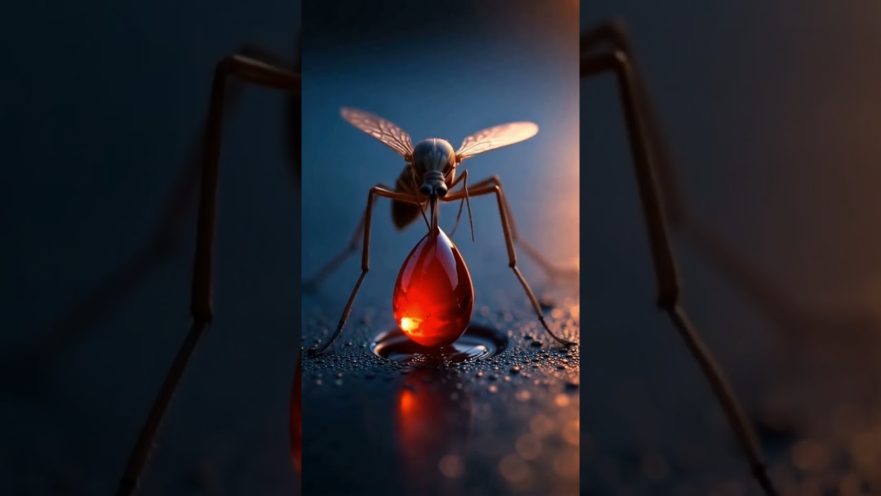 Fantasy Feeder: Ek Kalpnik Keede ki Khoon Ki Pyas   #AIInsectArt #DigitalMacro #BloodDropBeauty