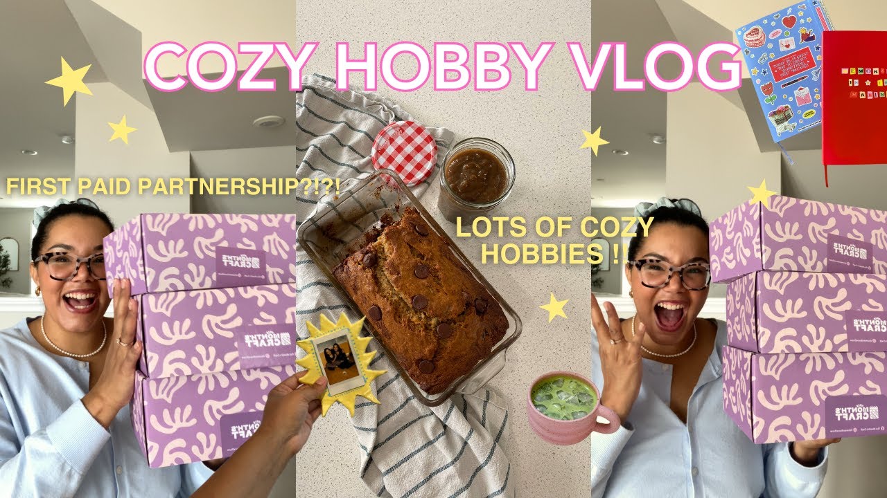 home & hobby vlog 🧺 journal supplies, craft time, making banana bread, bts!