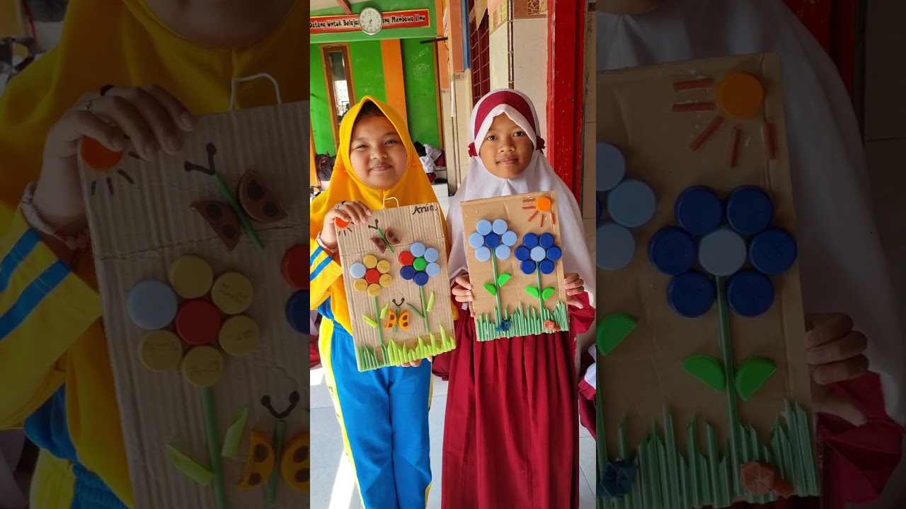 Ayo berkreasi! Hiasan dinding dari tutup botol #hiasandinding #tutupbotol