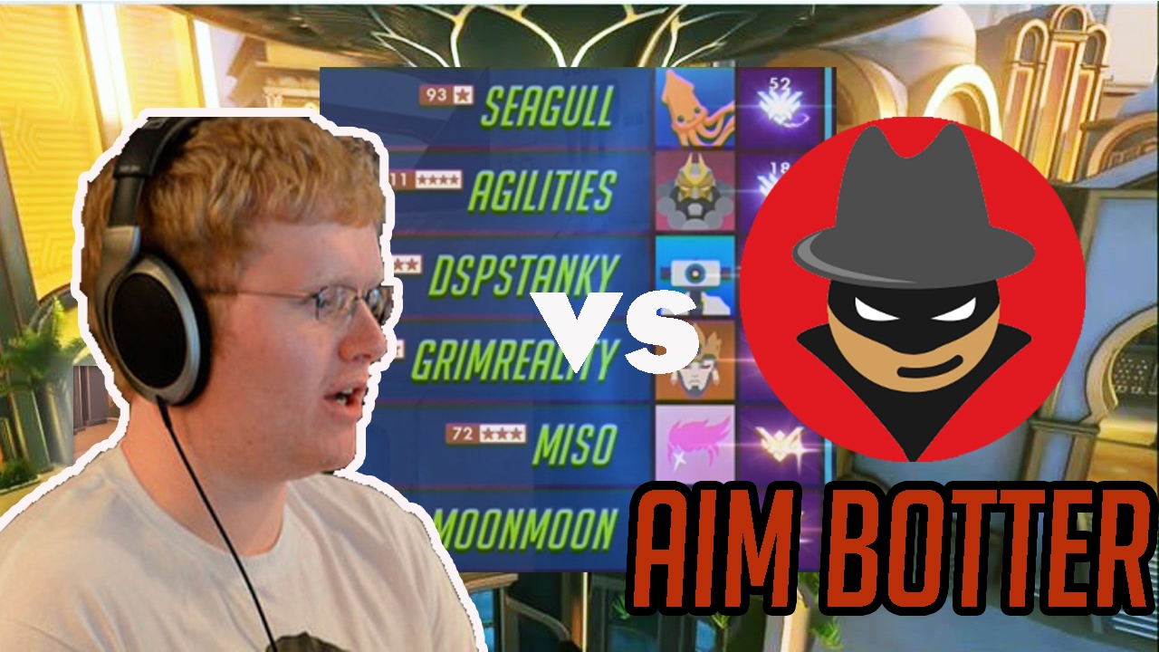 [Overwatch] Seagull's Group beats an Aim Botter (Seagull, MOONMOON, DSPStanky, Miso, GrimReality)