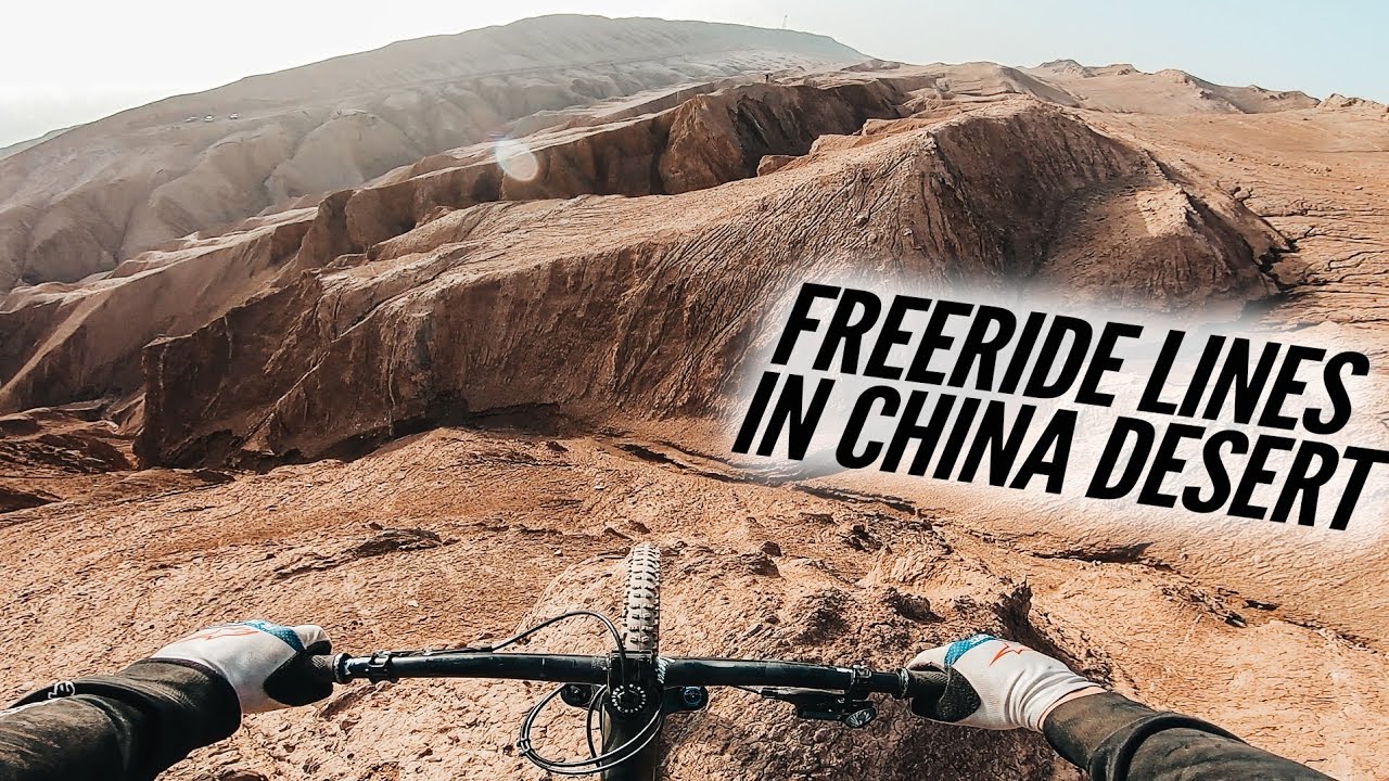 RIDING INSANE MTB FREERIDE LINES IN CHINA DESERT! *Flaming mountains*