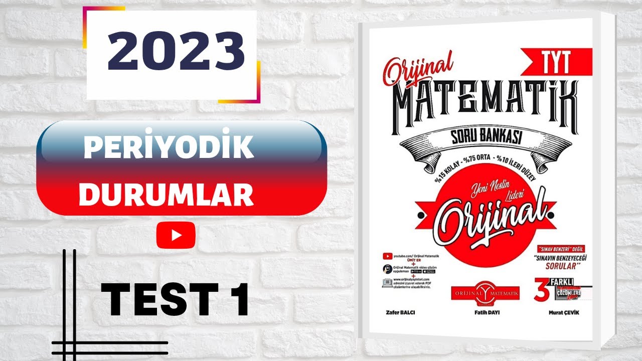 #orijinaltytmatematik(2023)ORİJİNAL MATEMATİK TYT ÇÖZÜMLERİ PERİYODİK DURUMLAR TEST 1