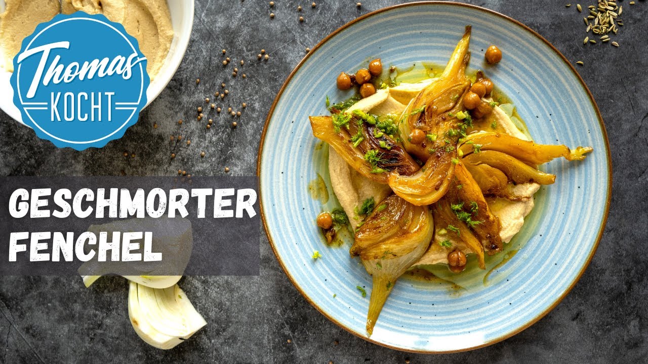 Geschmorter Fenchel mit Hummus