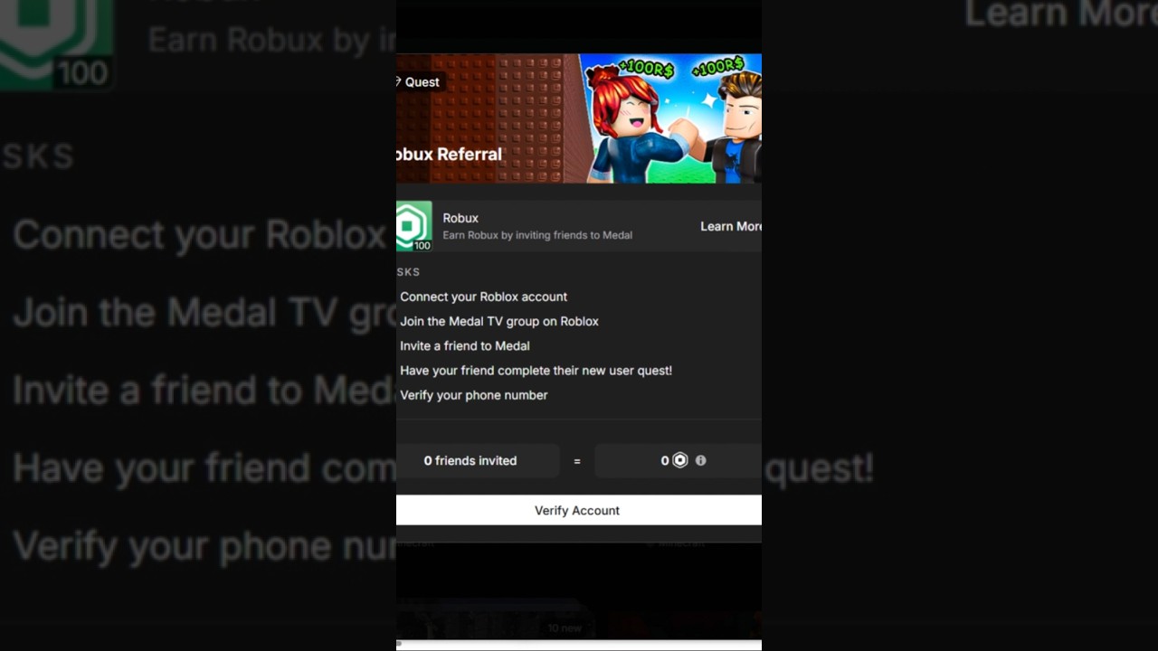 Medal's New Robux Quest