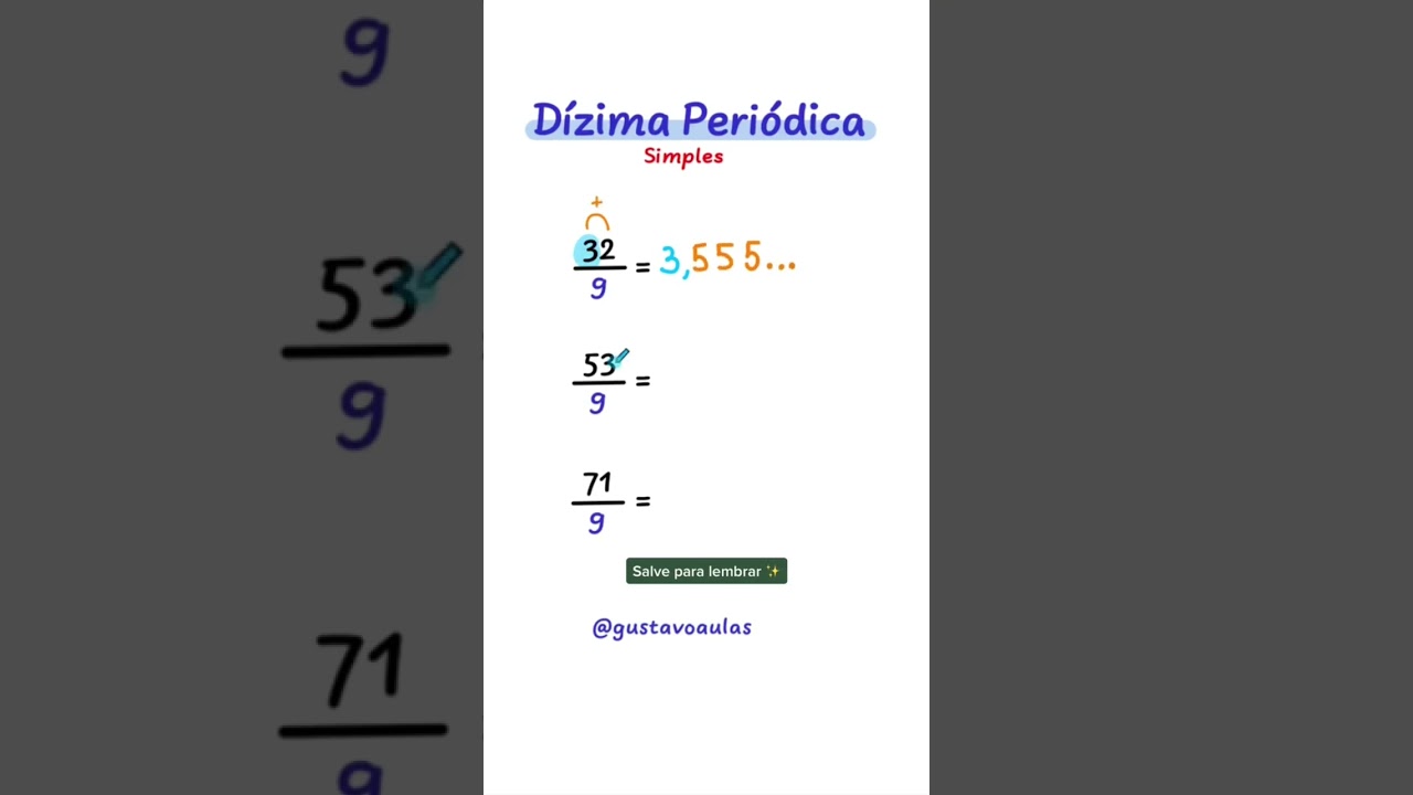 Fra&ccedil;&atilde;o geratriz - d&iacute;zima peri&oacute;dica simples