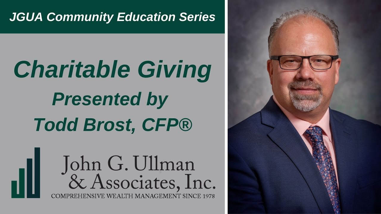 JGUA Community Education Series: Charitable Giving
