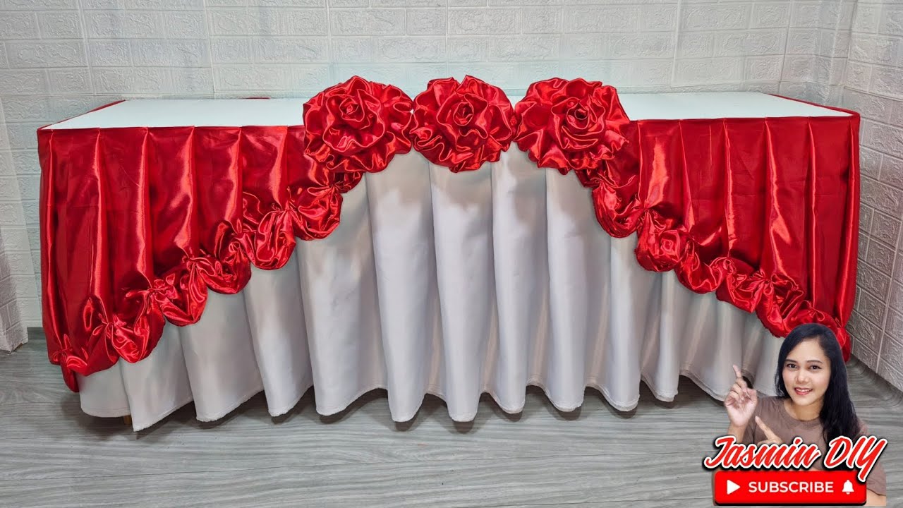 ROSE FLOWER DESIGN with KnifePleats #tableskirting #ideas #tabledecoration