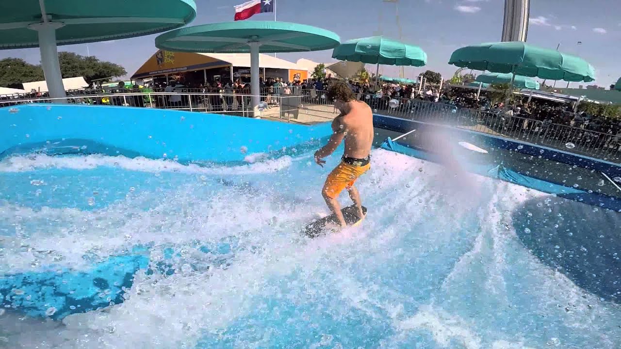 scott callens on the flowrider at the state fair