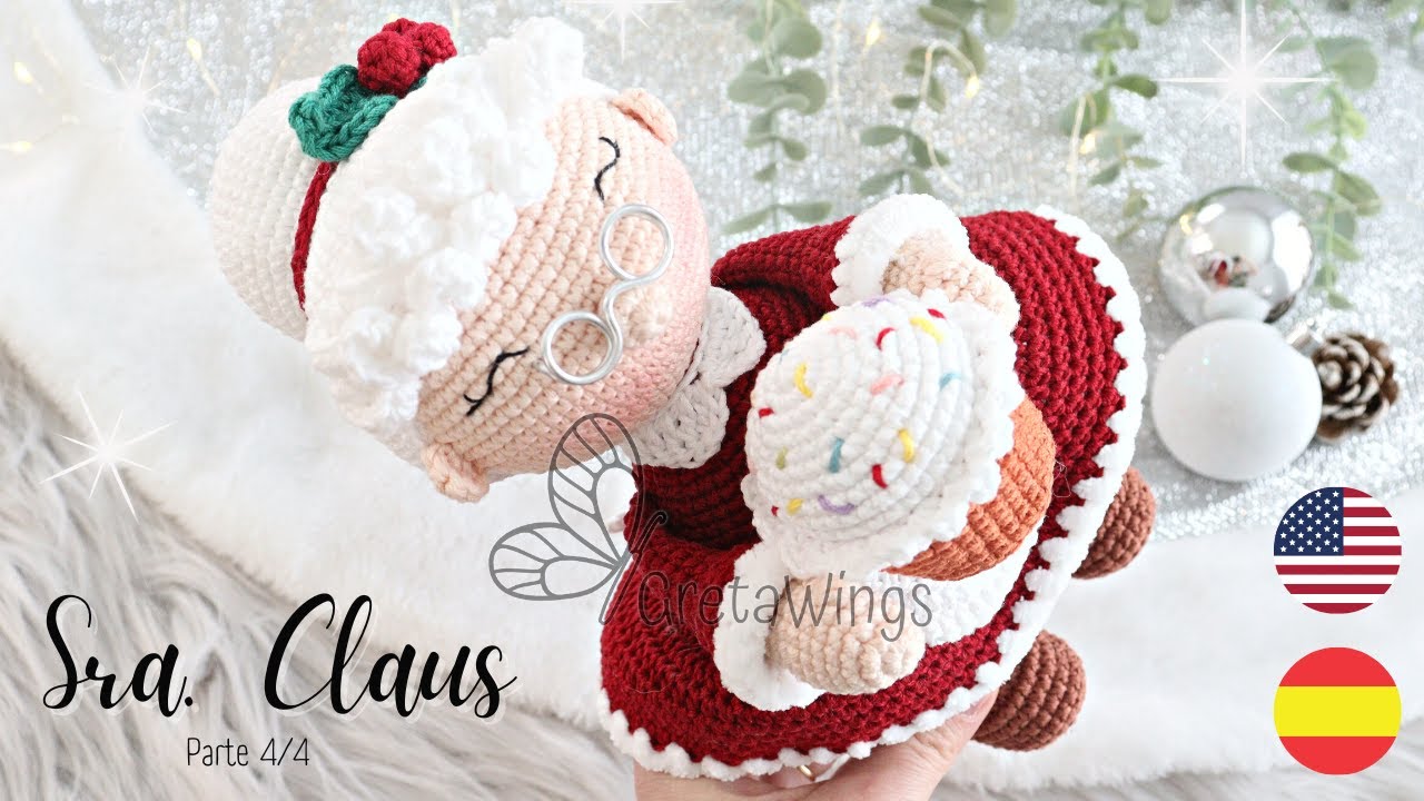 Santa y Señora Claus- Papá Noel y Mama Noela AMIGURUMI Parte 4/4 Sub 🇺🇸🇪🇸/ GretaWings