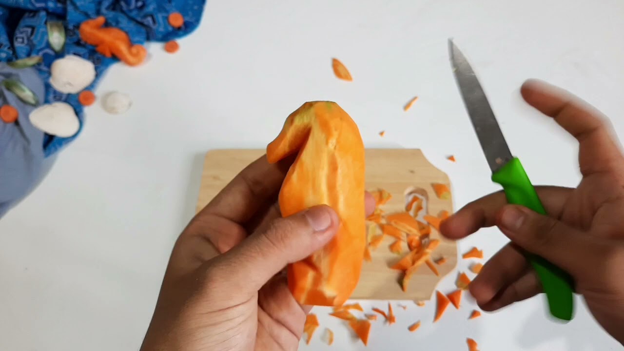 Seahorse Carrot carving || membuat ukiran kuda laut by Tirta