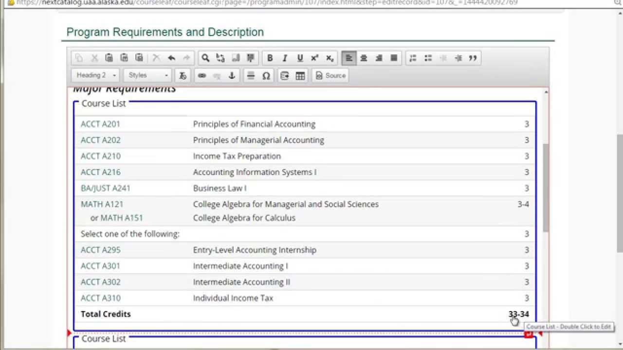 UAA CIM Training: Catalog Copy & Course Lists