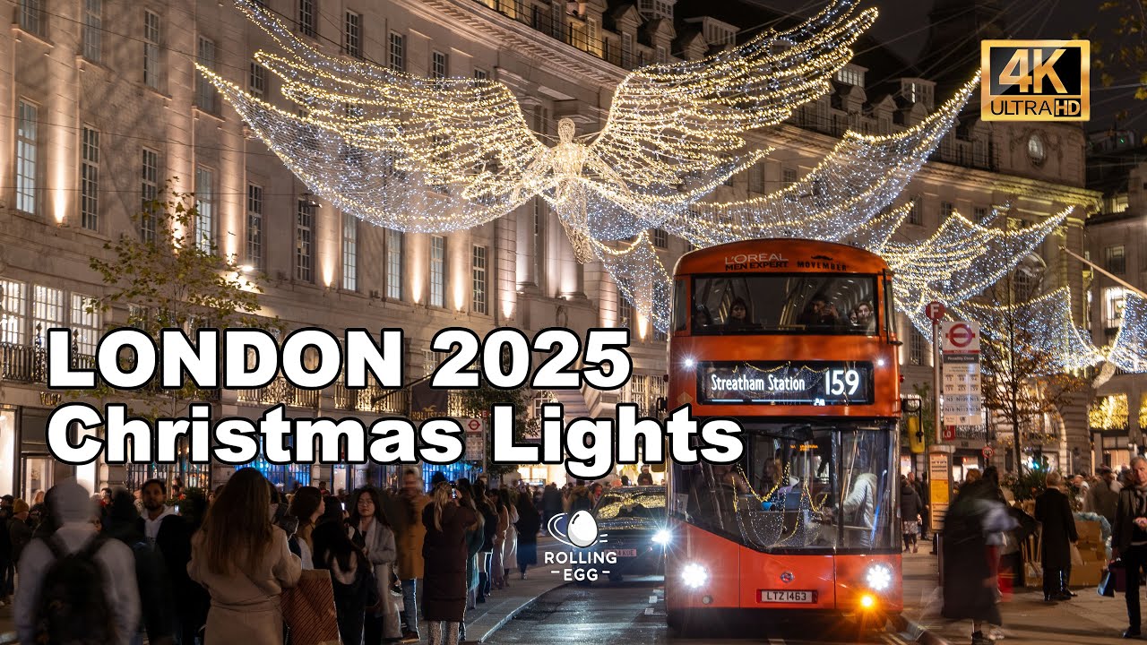London Christmas Lights 2025 | Walking Tour 4K