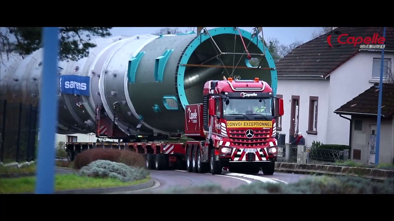 🚛 Convoi Exceptionnel : 80km avec des Colonnes de 60m & 150T | Double Tracteur Mercedes