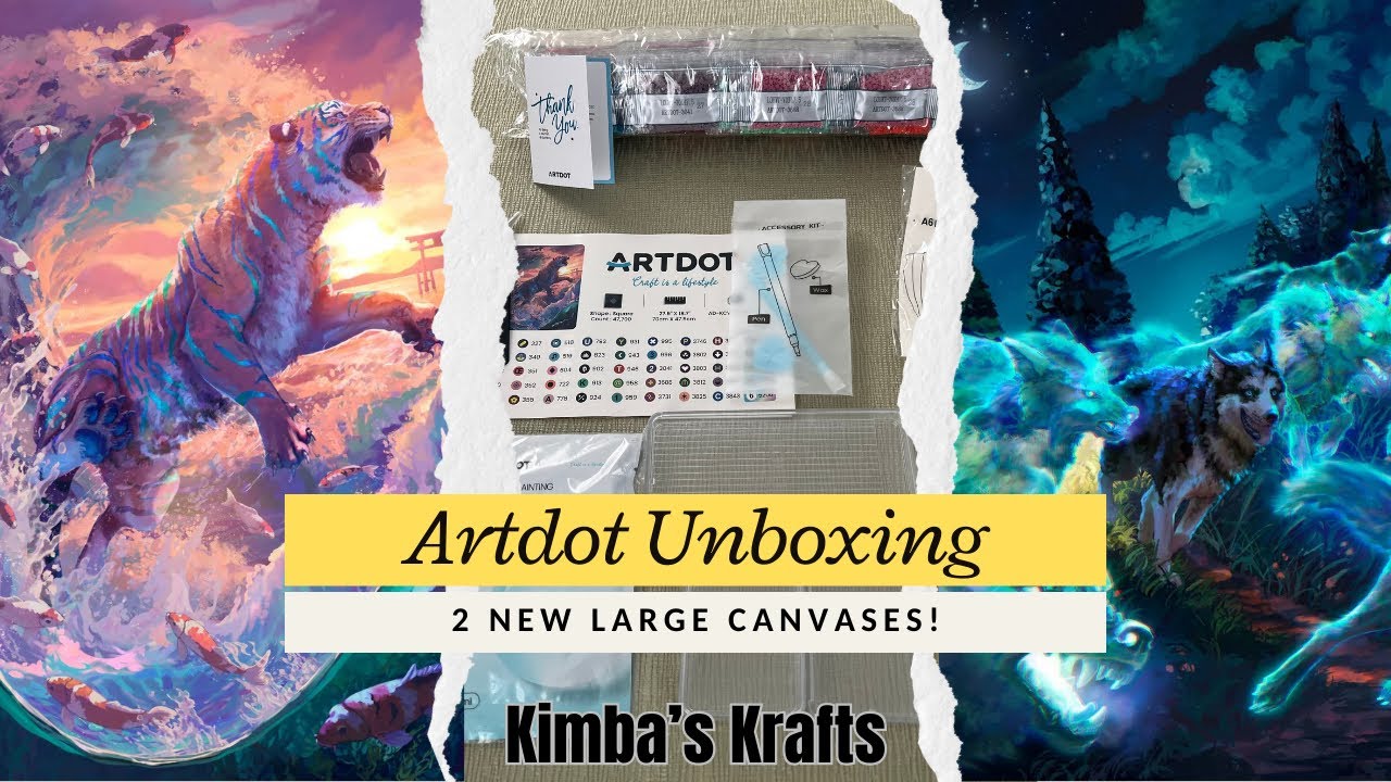 Diamond Painting Unboxing - 2 NEW Large Square Drill Artdot Canvases! GORGEOUS! 