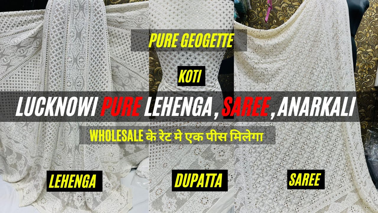 Pure Georgette Lucknowi Chikan Anarkali , Lahnga & Saree | Gotapatti Anarkali | Chikan Mukesh Work |