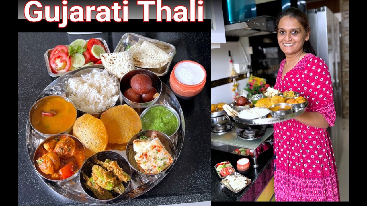 Aaj banai full Gujarati Thali♥️😍