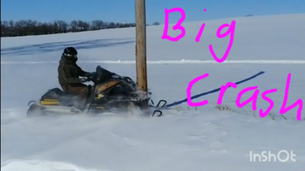 Wrecked a snowmobile ditch banging..