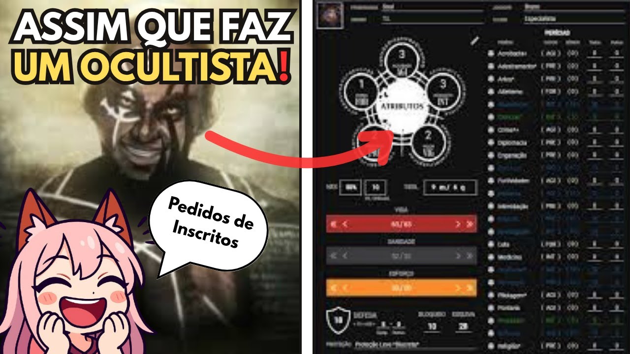 Criando ficha de ocultista graduado que faz tudo que precisa