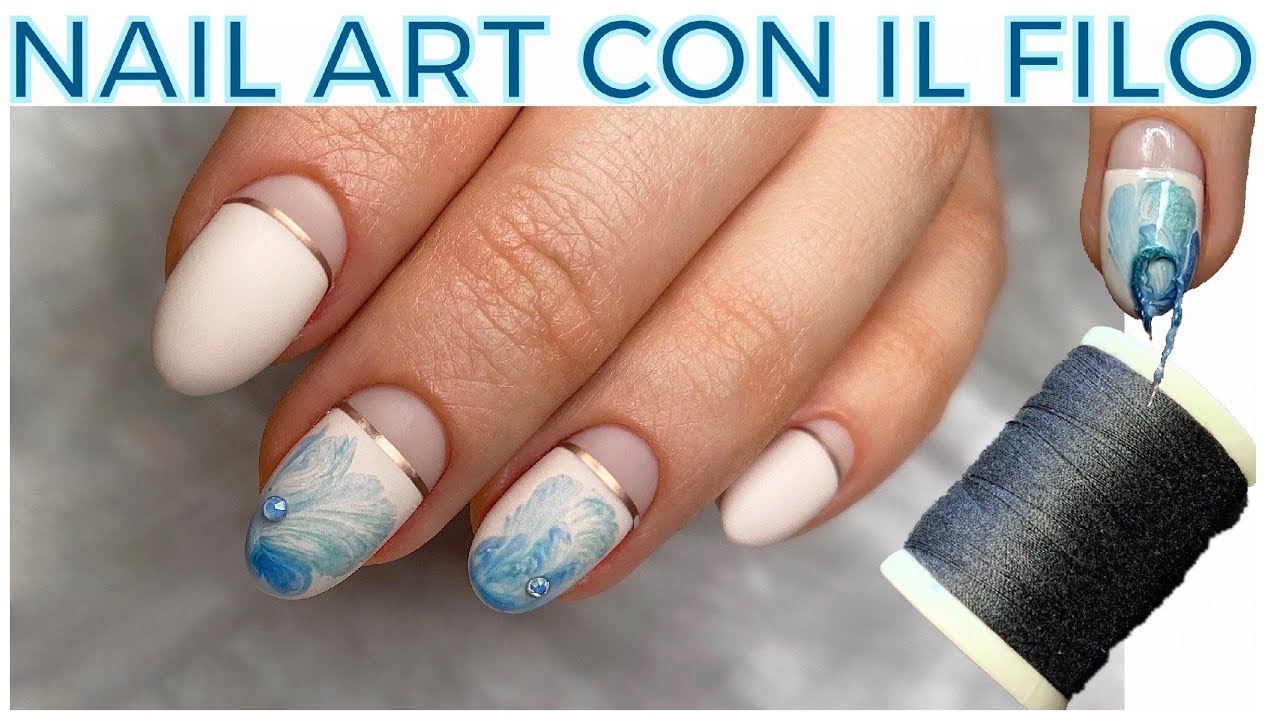 Nail art con FILO | Pull String nail art | thread nail art | semipermanente