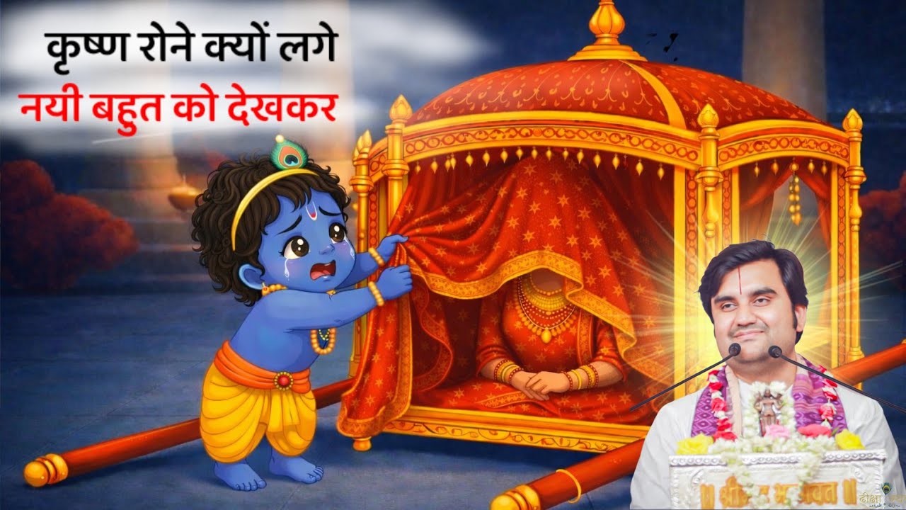 Thakur ji nayi bahu ka munkh rone lage। ठाकुर जी नई बहु मुँख देखने के लिए रोने लगे॥#krishna #cartoon