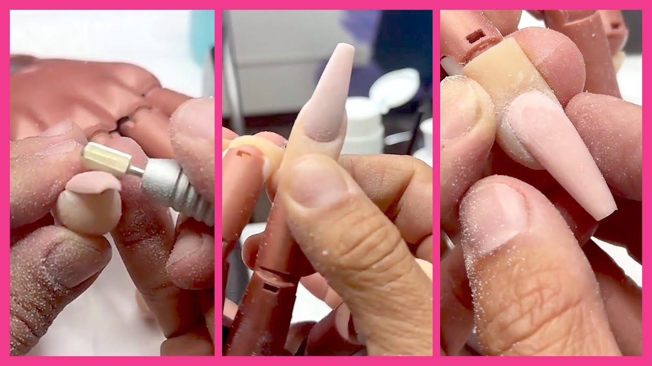 Nail School | A Beginner Friendly Tutorial on Sculpting Coffin Acrylic Nails