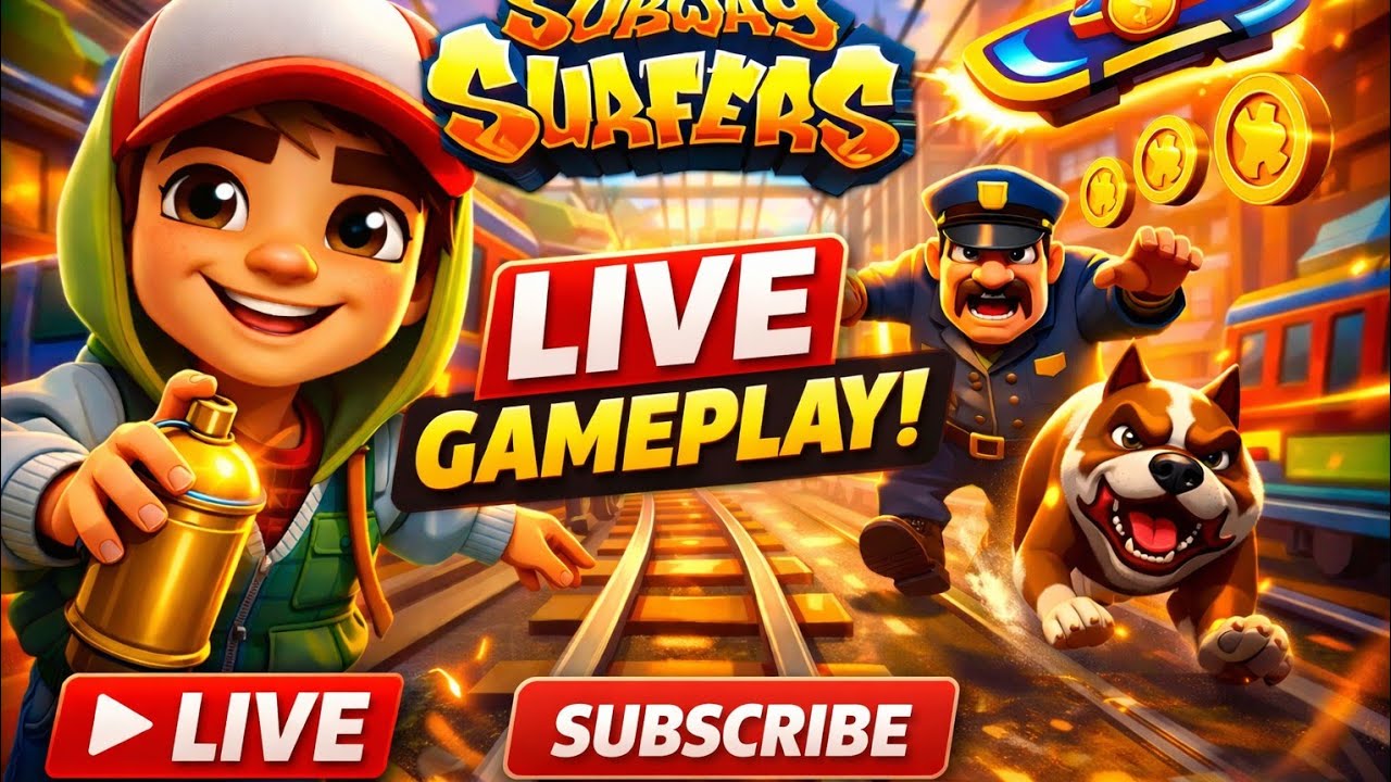 Subway 🚇 surfers game live streaming No spam clean game streaming just for fun and chill