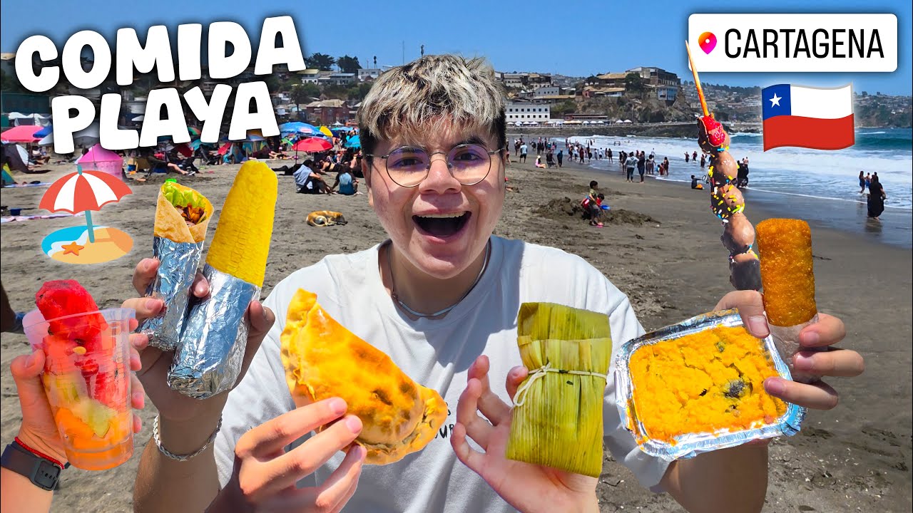 Probando comida de la Playa en Cartagena 🇨🇱