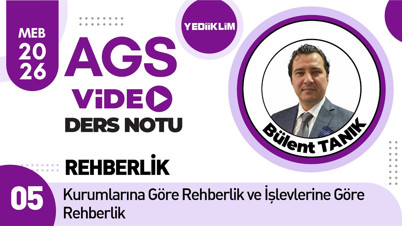 5 - Kurumlarına Göre Rehberlik ve İşlevlerine Göre Rehberlik - Bülent TANIK