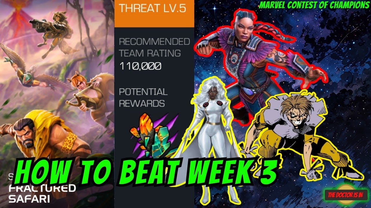 How To Beat the MCOC Side Quest Fractured Safari Week 3 Skill and How To Complete All Objectives