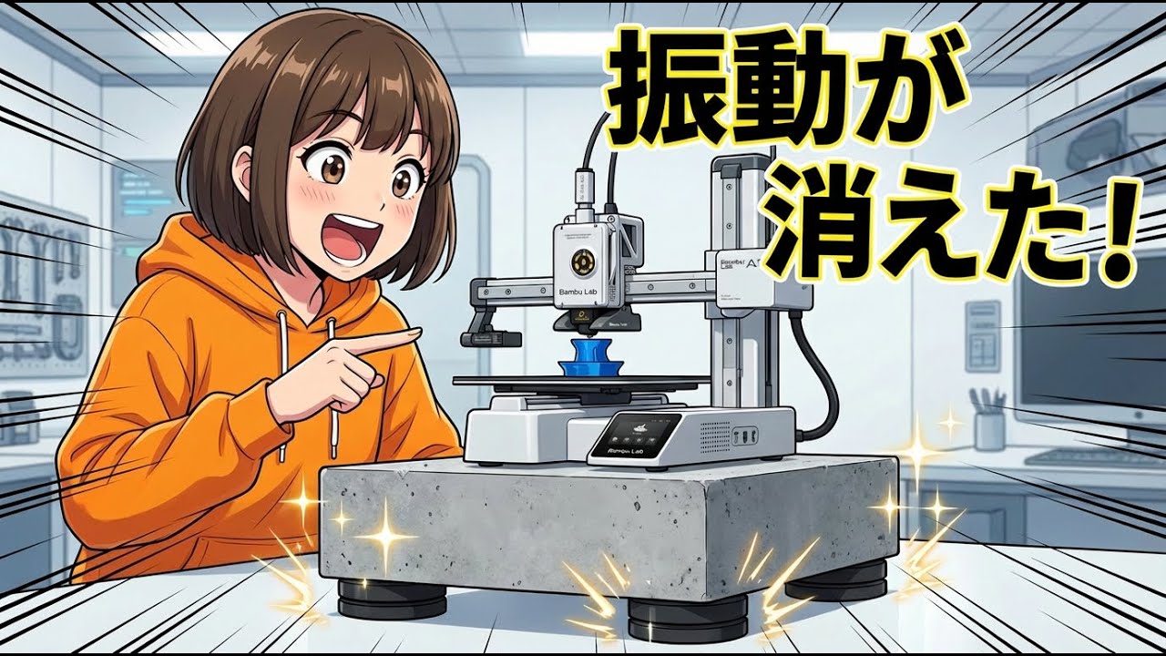 【2000円で解決】Bambu Lab A1 mini 振動・騒音対策！｜コンクリートブロック＋防振ゴムで家族の苦情ゼロに！