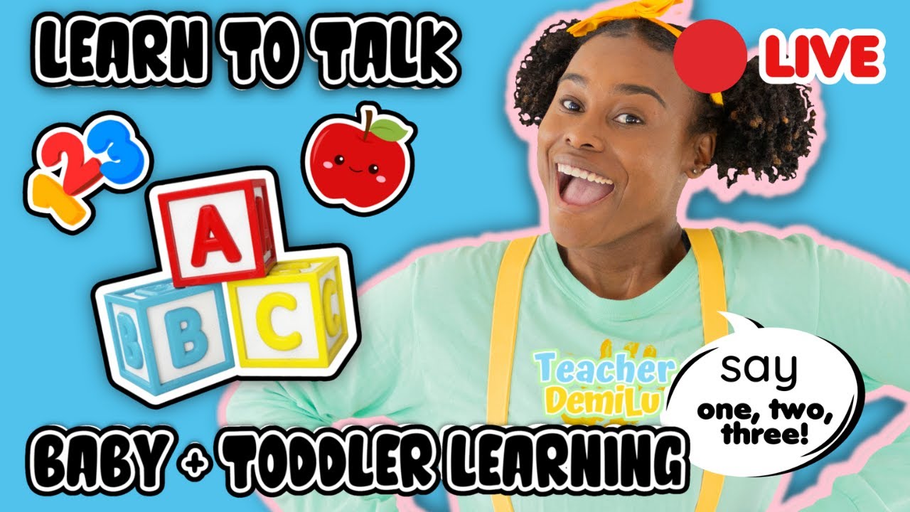 Learn to Talk - first words, letters, colors + numbers - toddler learning - toddler learning video