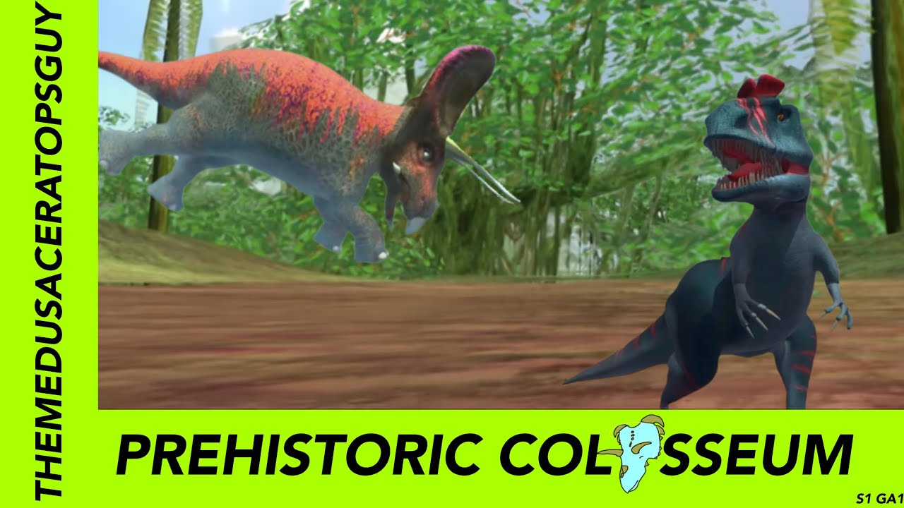 Prehistoric Colosseum S1 GA1 Cryolophosaurus VS Torosaurus