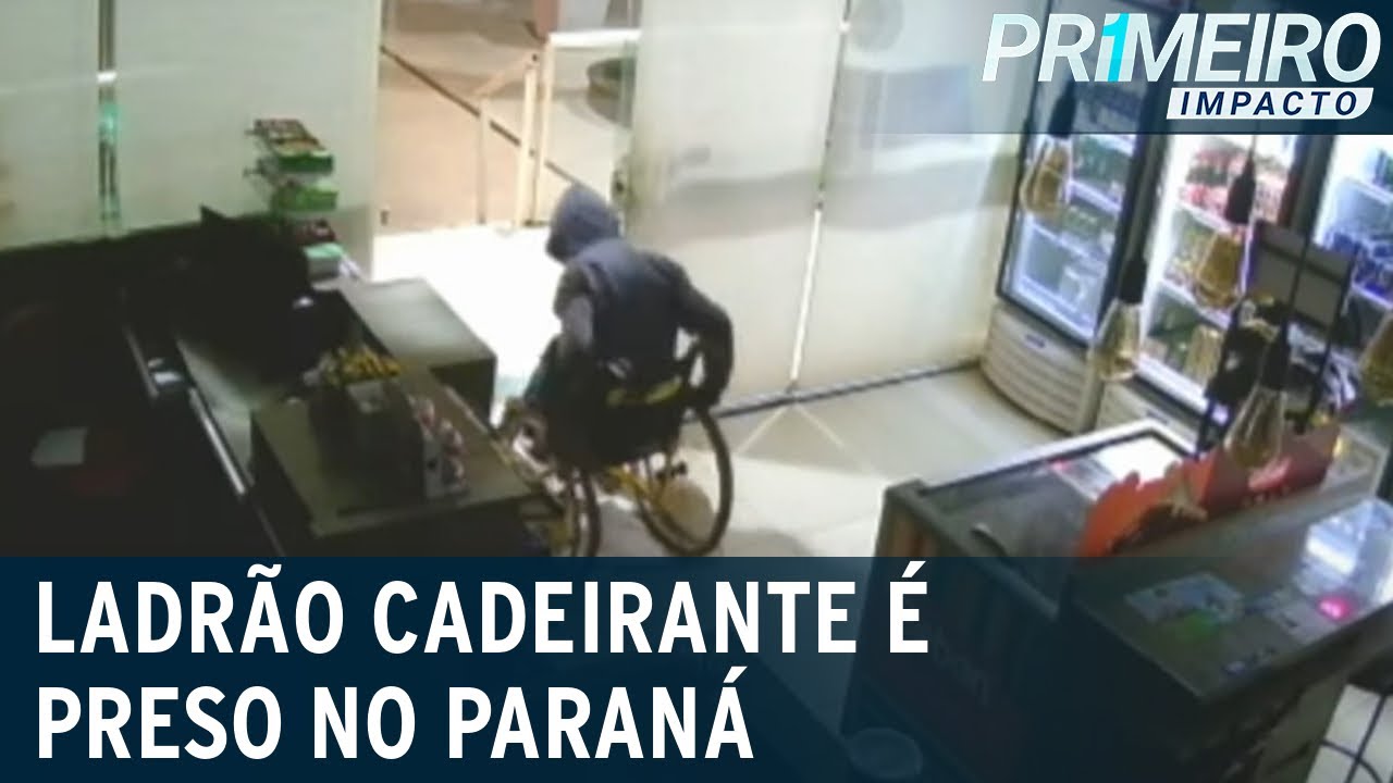 Ladrão cadeirante é preso após furtar conveniência de posto no Paraná | Primeiro Impacto (19/07/22)