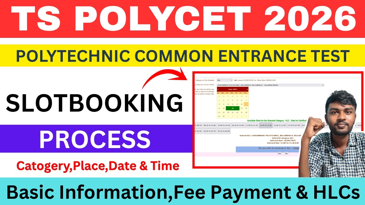 ts polycet slot booking (Process)🔥| ts polycet slot booking 2026|ts polycet certificate verification