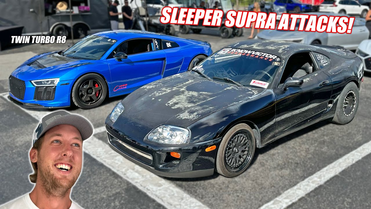 The Rat Rod Supra RETURNS... Destroying Exotic Cars at the Drag Strip!!!