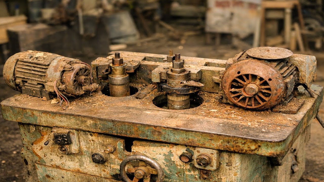 “Extreme Restoration Forgotten Twin Motor Woodworking Machine”
