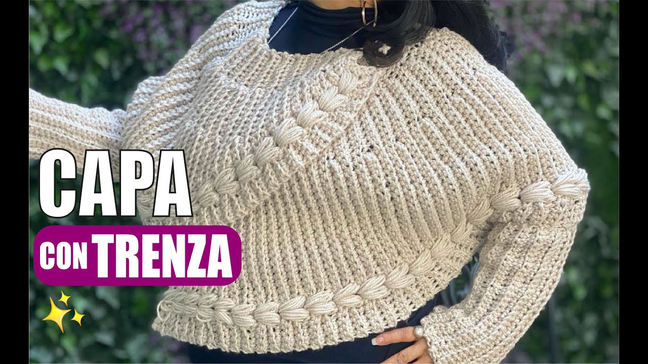 💥 Cómo tejer esta Capa o Poncho con Mangas y Trenza | Muy Fácil y Rápido |Yo Tejo con Laura Cepeda 💥