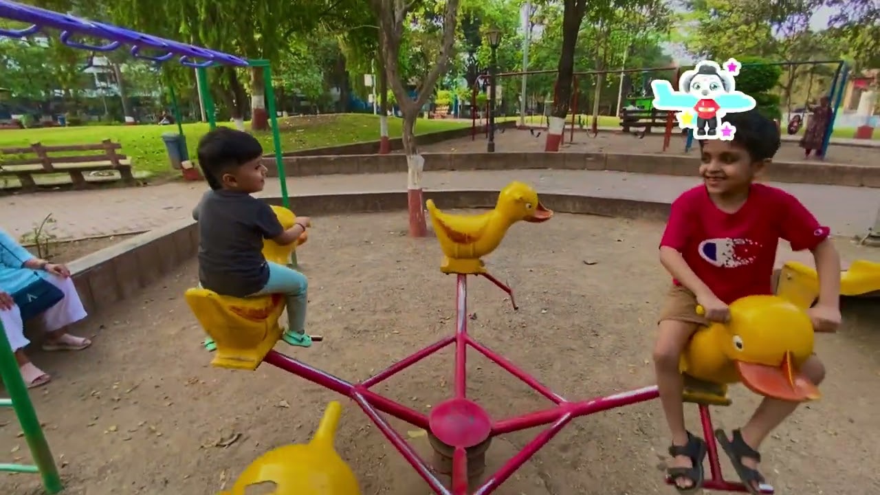 Toddler Park Play Time 💛 | Swing, Slide & Fountain Fun