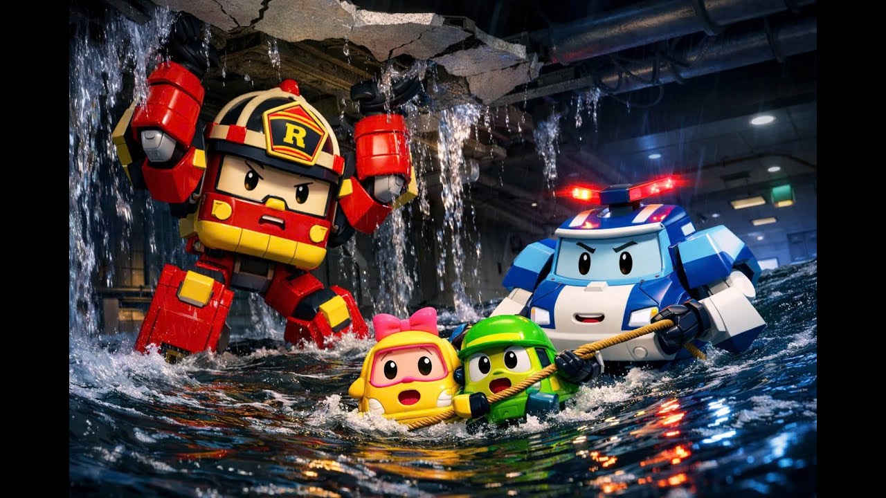 Flash Flood Rescue! 🌊 Trapped in Basement & Water Pressure | Robocar POLI Kids Cartoons