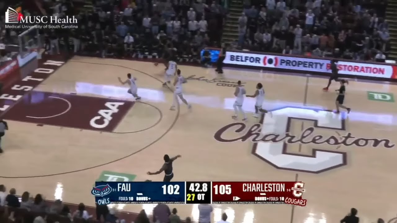 FAU vs Charleston Exciting Ending | 2024 College Basketball