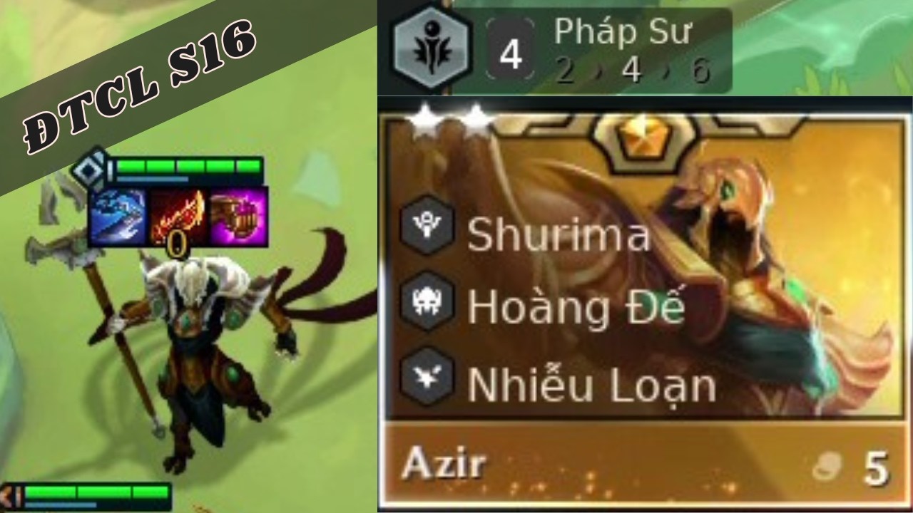 Azir Pháp Sư Shurima #3 | ĐTCL mùa 16 | Xếp hạng | LMHT | Full Gameplay