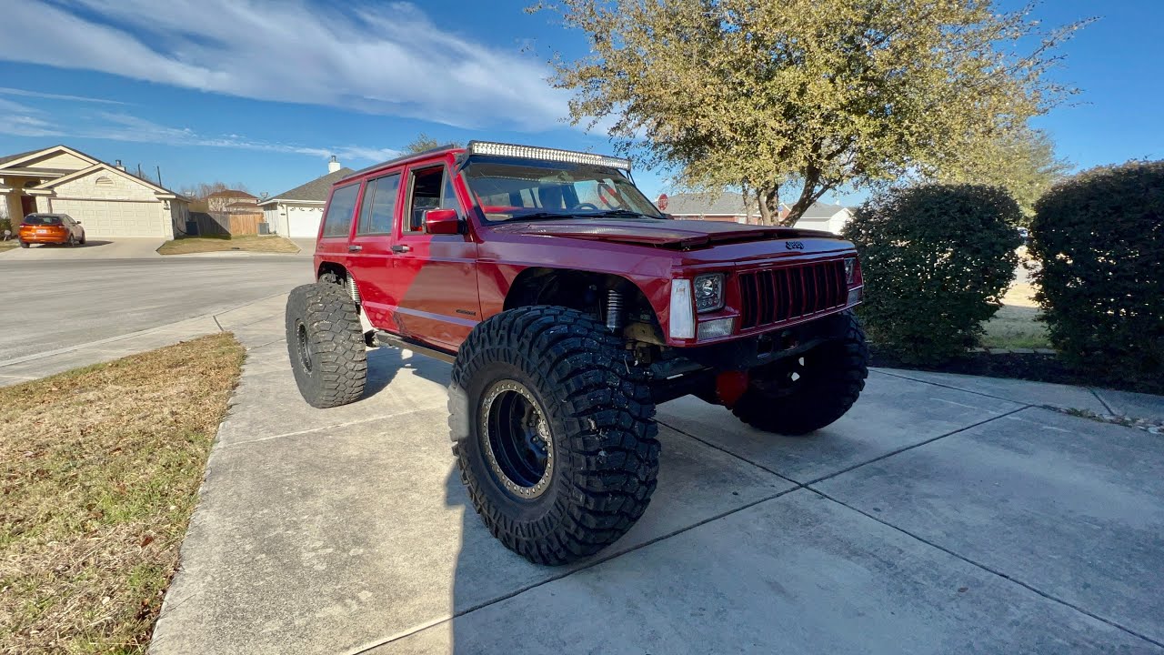 Jeep XJ 5.3 Ls swap first time out of the garage and rev Part 1