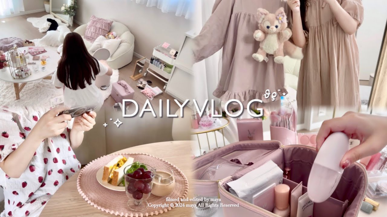 vlog┊ようこそ我が家へ🛋️✨帰国した友人とお泊まり🫧お出迎え準備,掃除,コスメ収納𐙚·°彼とのご対面👱🏻‍♂️