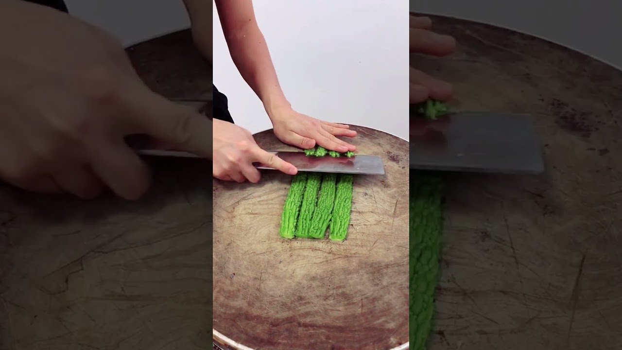 Bitter Gourd Cutting Trick . Chinese Style #shorts #viralvideo #chefsufiyan