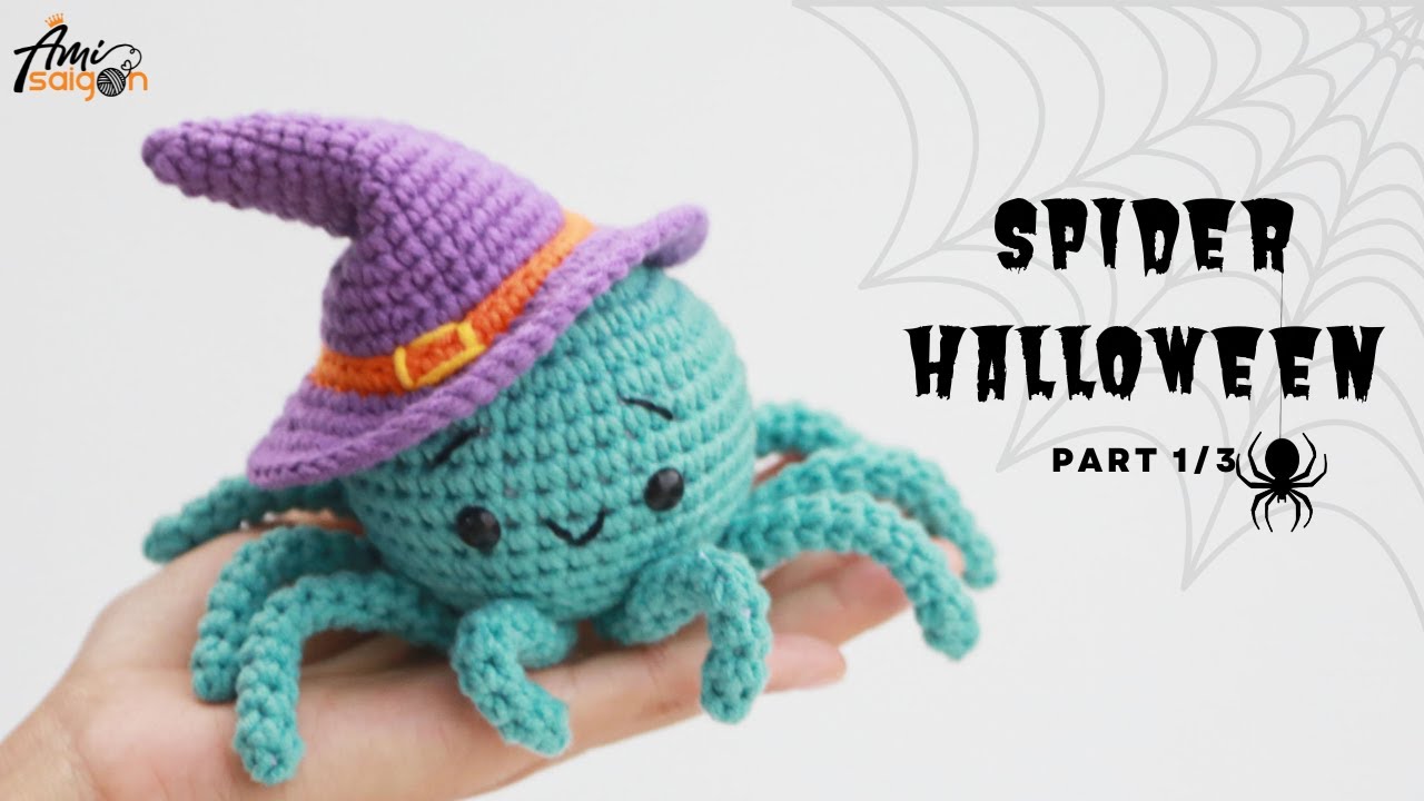 #388 | Spider in Witch Hat Amigurumi (1/3) | How To Crochet Halloween Amigurumi | @AmiSaigon