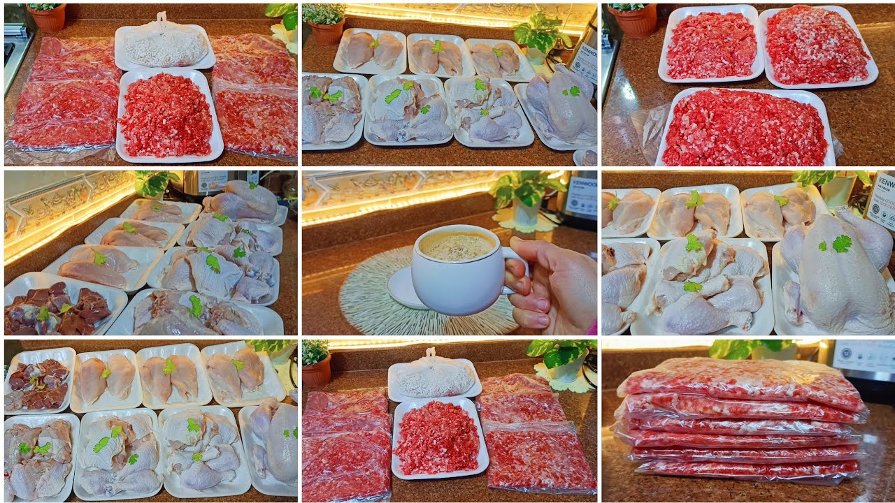 ميزانية لحوم الشهر  ورمضان✨🌜 بـ 1300 جنيه لـ 6 أفراد! 🥩🍗 تقسيمة احترافية بدون حرمان 👌🏻