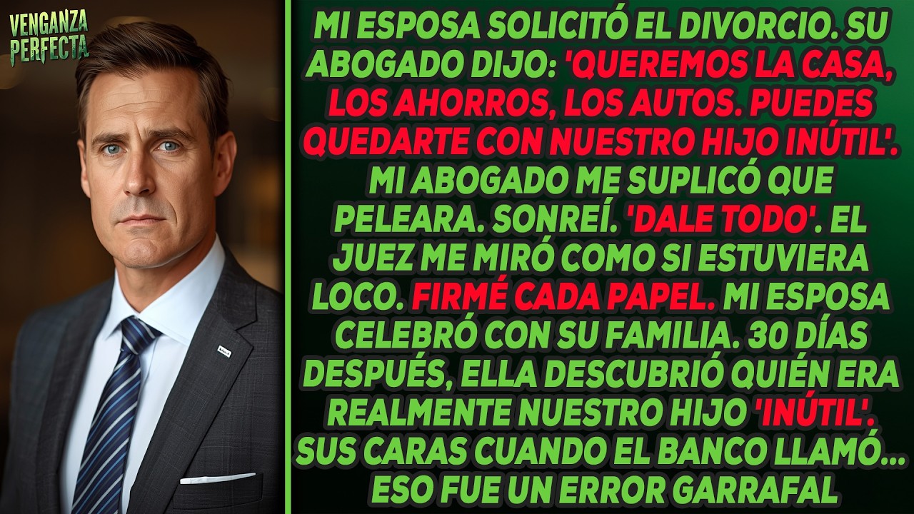Mi esposa me quitó todo en el divorcio menos a mis hijos. 30 días después descubrió el secreto ...