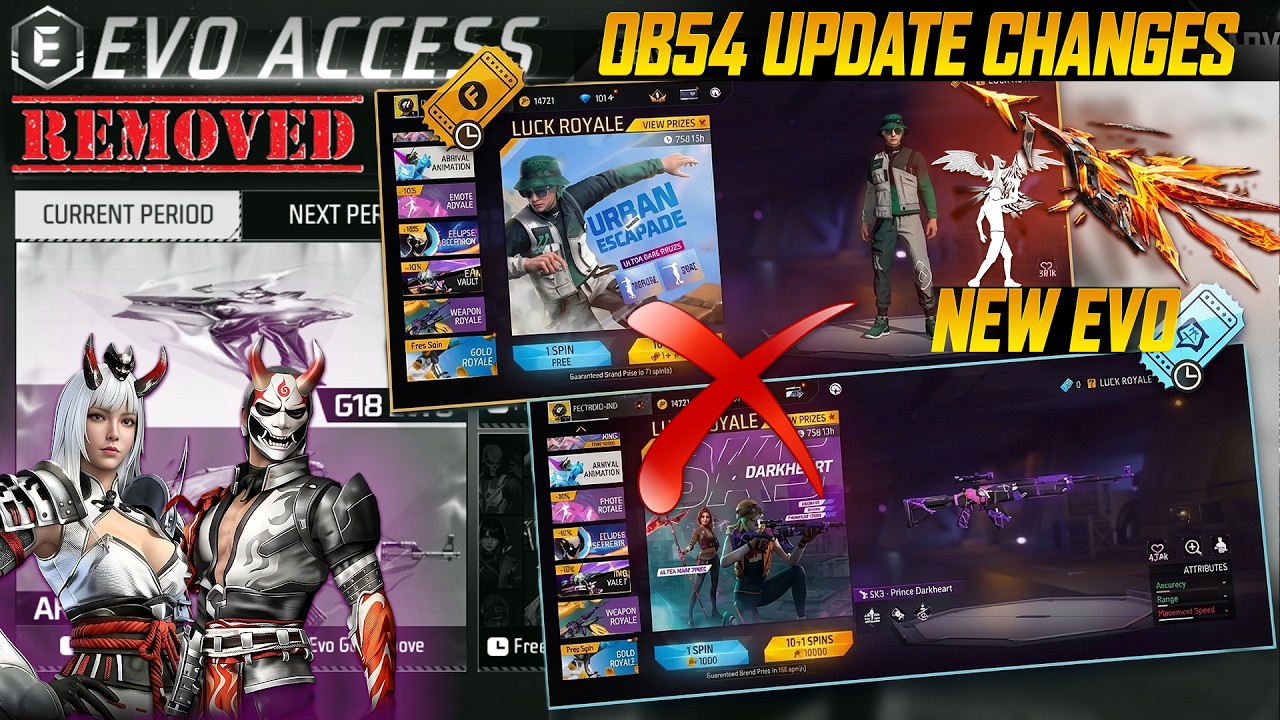 EVO ACCESS Remove || Gold Royale and Weapon Royale Remove || OB54 Update New Changes