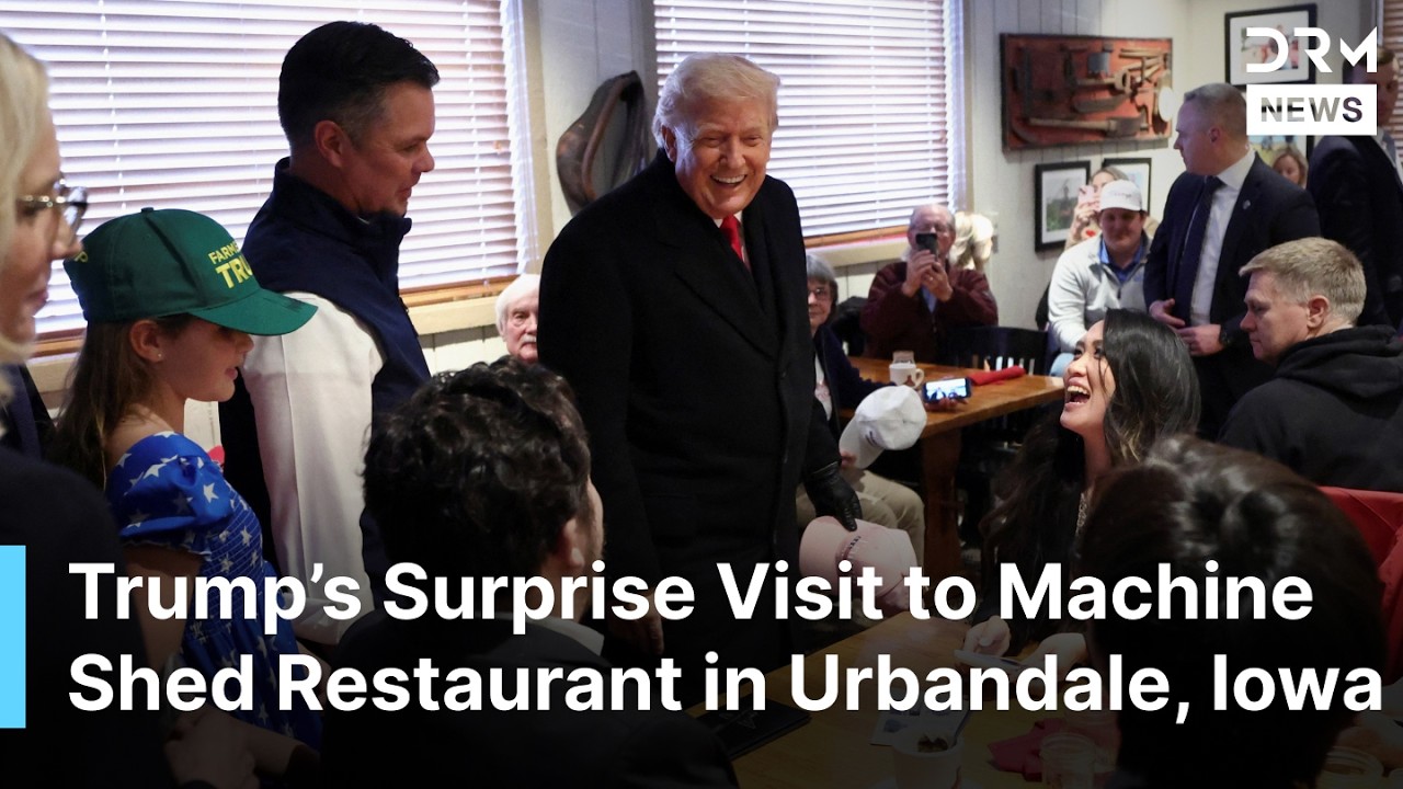 FULL VISIT: Trump Tours Machine Shed Restaurant in Iowa, Meets Locals and Signs Caps | AC1N